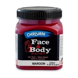 Derivan Face and Body Paint 250 ml, Maroon