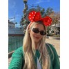 WOVOWOVO Mouse Ears Headbands for Women Red Bow Pearl Mouse