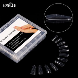 NMKL38 Coffin Sculpted Dual Extension Forms False Tips Poly Nail Gel System UV GEL Acrylic DIY Nail Decoration Nail Mold