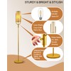 Lightdot 64.6IN Gold Floor Lamp Dimmable Linen Shade LED Floor