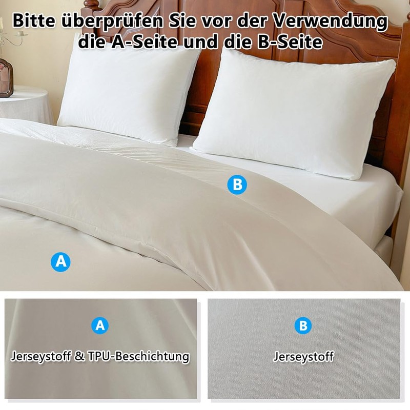 Waterproof Jersey Duvet Cover, One-Sided Waterproof Protective Cover for Children,