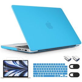 Mektron for M4 MacBook Pro 14-inch Case 2024 A3112 A3401 A3185 Compatible with 2023 M3 A2918 A2992 M2 A2779 2021 M1 A2442 Pro/Max Cover for Mac Pro 14" with Retina XDR Display & Touch ID, Water Blue