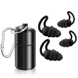 2 Paar OhrstöPsel zum Schlafen, Noise Cancelling Gehörschutz Konzert, Schlaf Ohrstöpsel Schnarchen für die Nacht, Wiederverwendbare Silikon Gehörschutzstöpsel für Seitenschläfer Reisen mit Alu-Box