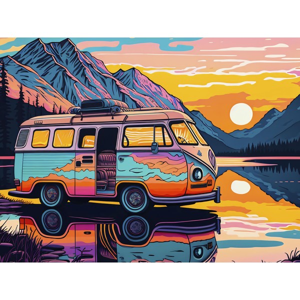 Ceaco - Glow in The Dark - Colorful Camping Glow