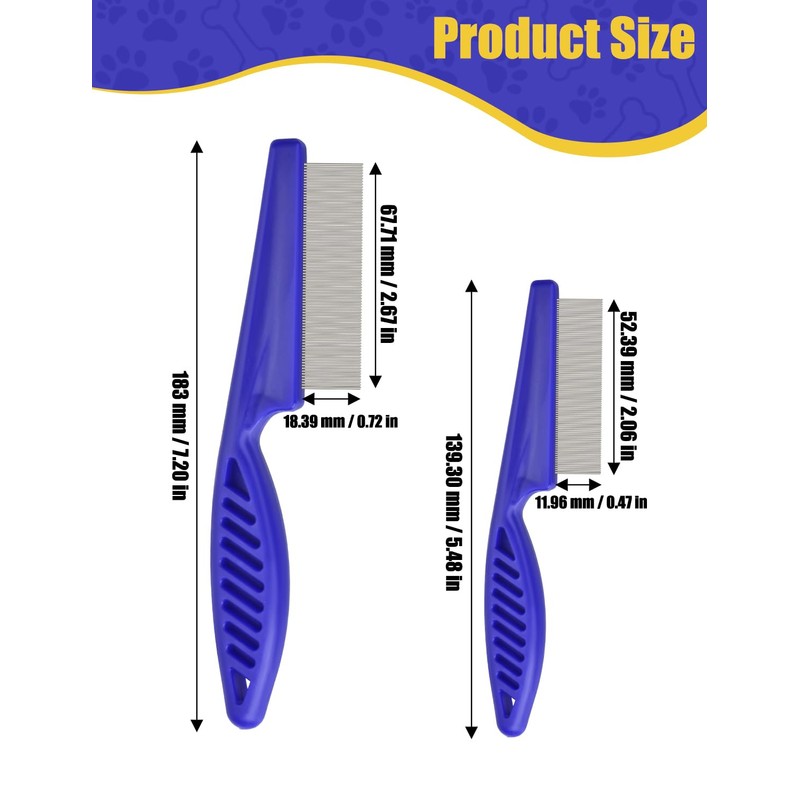 CAPHONT Flea Comb for Cats with Handle, 4 Pcs Flea