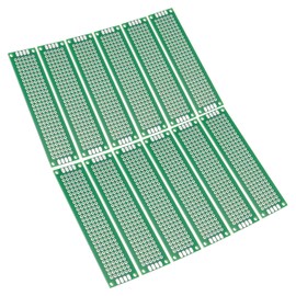 PATIKIL 0.8" x 3.1" PCB Board Circuit, 12 Pcs Single Sided Prototype Solder Boards for DIY Soldering and Electronic Project Circuit Boards Solderable Breadboard, Green