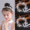 fjygwx13 Princess Vine Headband Pearl Hair Crown Boho Hair Side