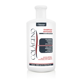Shampoo Anticaída con Colágeno + Romero + Linaza, Ayuda a reducir la caída y estimula el crecimiento del cabello 450 ml