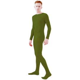 Ensnovo Adult Spandex One Piece Unitard Full Body Suit Costume Army Green, L