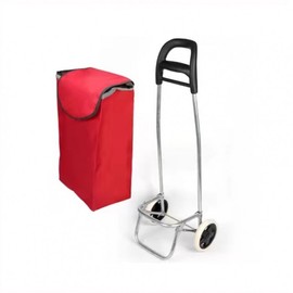 Compact Detachable Hand Cart: Large Capacity Market Shopping & Storage Cart Large Small Red