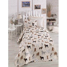 Juego de ropa de cama con diseño de animales para perros, cama individual o doble, 2 unidades, diseño de perros                                       