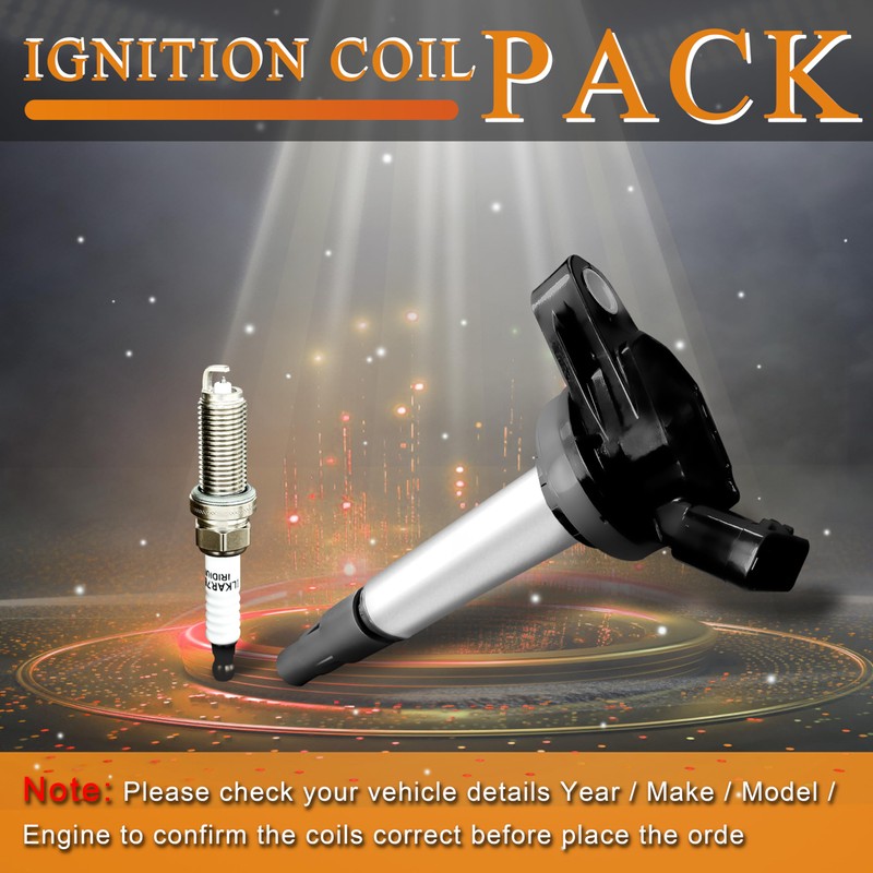 UF596 Ignition Coil & Spark Plug: 4-Pack Combo Replaces OE