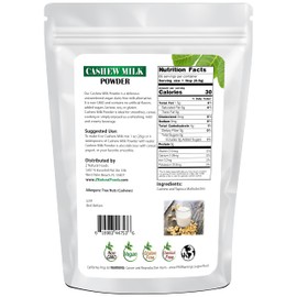 Z Natural Foods Unsweetened Cashew Milk Powder - Plant/Nut Milk For Healthy Heart, Bones, Skin - Substitute for Cashew Butter - Gluten-Free, Kosher, Non-GMO, Vegan, Dairy-Free, 1 lb