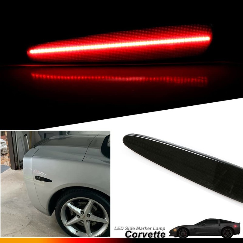 KENRTIR Smoked Lens Red LED Lamp Compatible with 2005-2013 Chevy