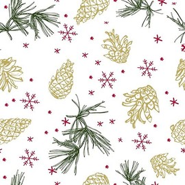 20 Napkins Golden Cones | Winter | Christmas | Table Decoration 33 x 33 cm