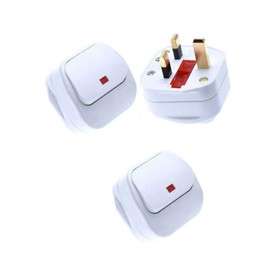 Vogueing Tool 13A UK Mains Plug 3 Pack Switched Mains Plug 3 Pin with Large Swtch Neon Indicator Light for Connecting Device Cables
