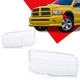 CHEDA Headlight Lamps Cover Compatible with 2002 2003 2004 2005 Dodge Ram 1500/2003-2005 Dodge Ram 2500 3500