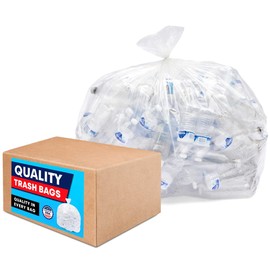 Tasker 95-100 Gallon Clear Trash Bags Heavy Duty | 25 Bags | Extra Large 96 Gallon Trash Bags Large Clear Can Liners, Large 90 Gal, 95 Gal, 96 Gal,100 Gallon Heavy Duty Trash Can Liners