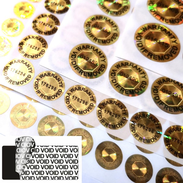 Tamper Proof Stickers 8mm-15mm Choose Pack Size Warranty Void Labels