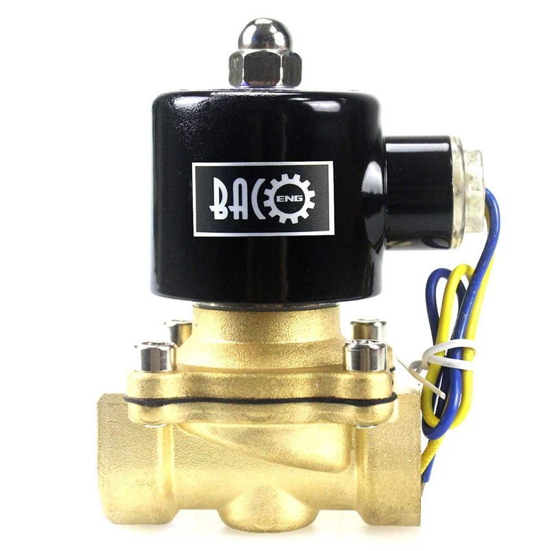 BACOENG VITON 3/4" Brass Electric Solenoid Valve, 12V DC Normally