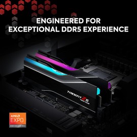 G.SKILL Trident Z5 Neo RGB Series (AMD Expo) DDR5 RAM 32GB (2x16GB) 6400MT/s CL32-39-39-102 1.40V Desktop Computer Memory UDIMM - Matte Black (F5-6400J3239G16GX2-TZ5NR)