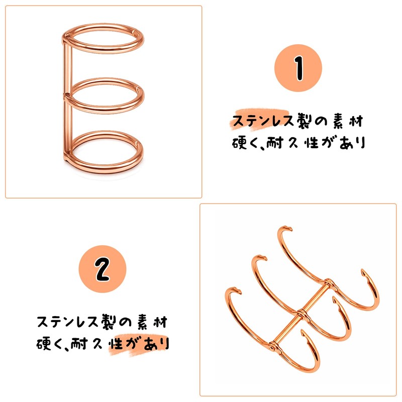 YONGDING Loose Leaf Binder Ring, Binding Binding, 3 Holes, Hole