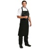 Whites Polycotton Bib Black Chefs Apron Kitchen Cooking Catering Long