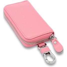Negs-S Key Case, Men's, Women's, Smart Key Case, Compatible with Smart Keys, Car, Leather, Card Slots Included, light pink