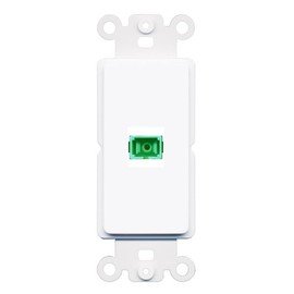RiteAV 1 Port Fiber Optic Coupler Jack SC Simplex Singlemode APC Wall Plate - Rocker White