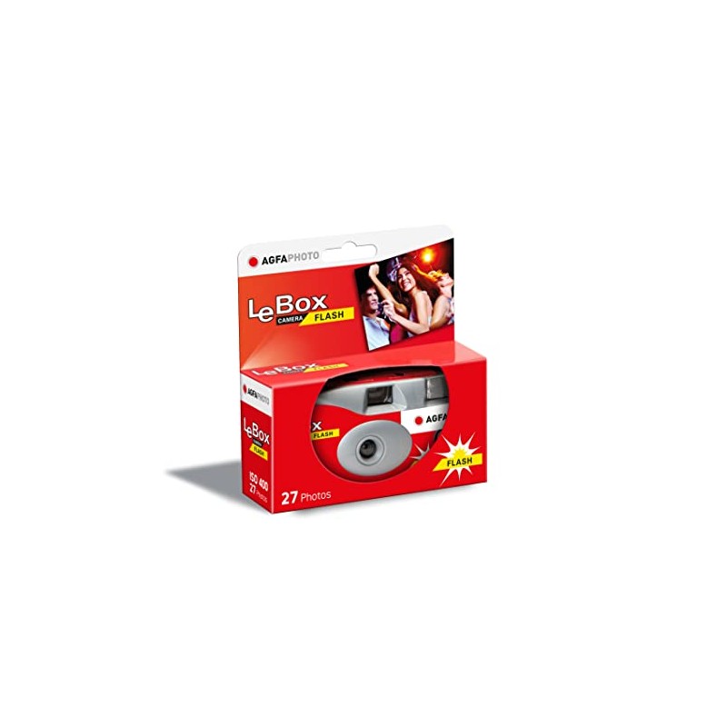 AGFAPHOTO 601020 LeBox Flash, Disposable Camera, 27 Photos, Optical Lens