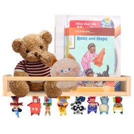 RZYLKA Bookshelf for Tonies Shelf Organizer Storage Wall Mounted, for Tonie Shelf Magnetic, Compatible with Tonies Characters for Children Room (Natura)