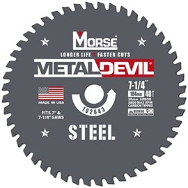 Morse Metal Devil CSM7254820FSC, Circular Saw Blade, Carbide Tipped, Steel Cutting, 7-1/4 inch, 1 Pack