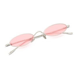 FEISEDY Vintage Small Sunglasses Oval Slender Metal Frame Candy Colors B2277