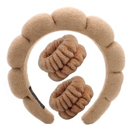 KYHYFJMD Spa Headbands for Washing Face Soft Puffy Bubble Headbands Wristband for Women Girls Makeup Skin Care Facial Beauty Shower Towel Hairband