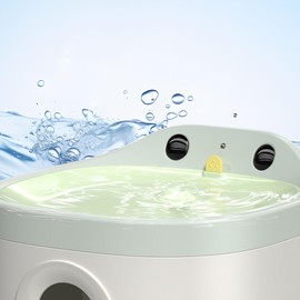 ipawspace Ultra-Filtration Automatic Cat Water Foutain Cordless Cat Water Dispenser Cat Water Feeder Pet Water Bowl for Drinking 2.2L/74OZ Easy to Clean Dual Filter (Light Green + 3 Filters)