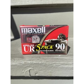 Maxell Audio Cassette 5 Pack 90 Minutes Normal Bias Sealed New