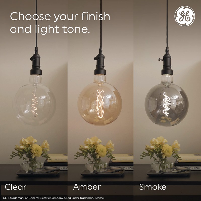 GE Vintage Style LED Light Bulb, 40 Watt, Amber Finish,