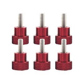 LannuMet 6pcs M4 Threads Knurled Thumbscrew Shoulder Flat Tip Screw Knobs Fasteners with Aluminum Alloy High Head,Red,M4*10mm