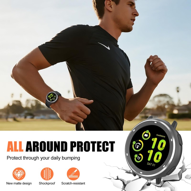 BEARDDO 2 in 1 Metal Case for Garmin Vivoactive 5