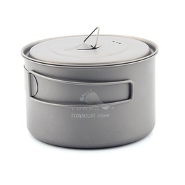 TOAKS Outdoor Camping Titanium Cup 700ml Ultralight Titanium Pot with Cover and Folded Handle