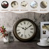 Plumeet Large Metal Wall Clock, 13'' Non Ticking Classic Retro