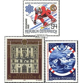 Austria 1695,1697,1698 (complete.issue.) unmounted mint/never hinged ** MNH 1982 Ski, Dorotheum, Wasserrettung (Stamps for collectors) Winter sports (skiing/ice hockey/bobsleigh ...)
