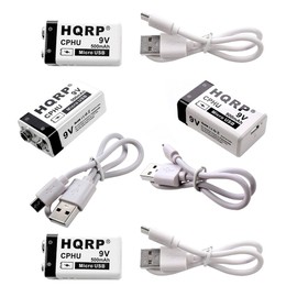 HQRP 4-Pack 9V 400mAh LI-ION 9-Volt Battery Compatible with Kidde Smoke Detector Alarm i4618, i4618AC, i9040, I9050, i9080, i12040, i12060, KN-COPE-IC
