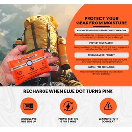 GearGuard 100g Professional Grade Rechargeable Dehumidifier - Desiccant Pack - Moisture Absorbing Bag (1)