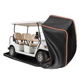 FJWDSC Full Enclosed Golf Cart Covers 4 Passenger Waterproof Golf Cart Enclosures 4 Passenger Heavy Duty Golf Cart Canopy Golf Cart Rain Cover with Reflective Strips Fits Length up to 118"