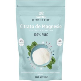Daimel | Citrato de Magnesio Puro | 1 Kilo | 333 porciones | Alta absorción | 100% puro | Sin azúcar