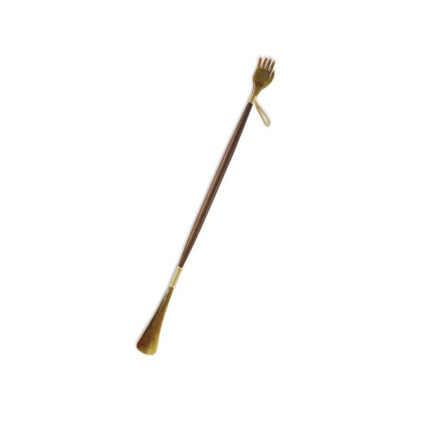 Shoehorn/Back Scratcher, With Back Scratcher Handle. Long Reach At 29 Inches Long. Made In Italy.