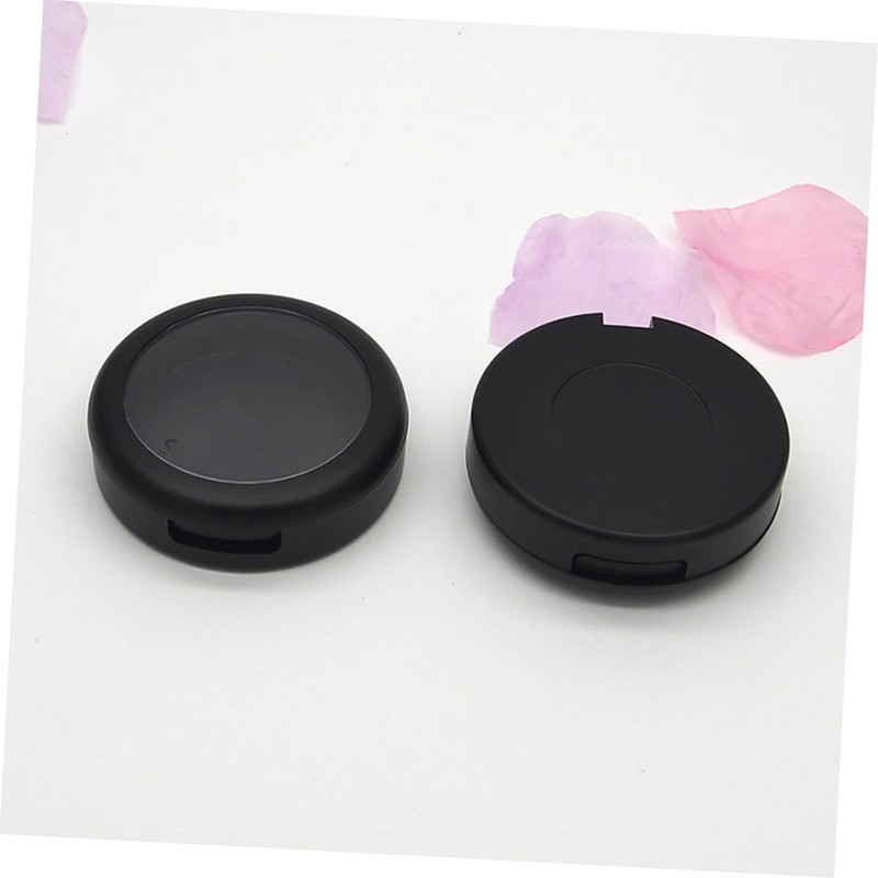 Ipetboom 6pcs Round Black Refillable Container Case for Lip Balm