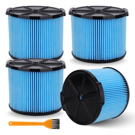 VF3500 Replacement Filter for Ridgid 3-4 - 4.5 Gallon Wet Dry Vac - for Ridgid WD3050, WD4070, WD4080, WD4522, 4000RV, 4500RV Vacuum Cleaner 3-Layer Filters - 4 Pack