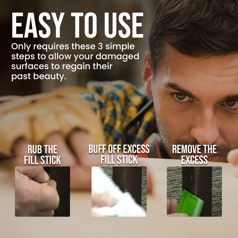 Wood Scratch Repair Fill Stick for Medium Toned Surfaces (Set